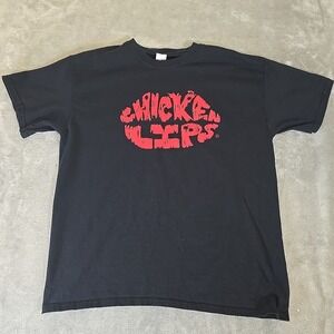 Vintage Chicken Lips Shirt Large Black Y2K‎ Band Tee Music Streetwear Casual